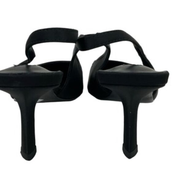 Tony Bianco | Size 8 | Black Stitched Pointed Toe Slingback Heels - Picture 11 of 15